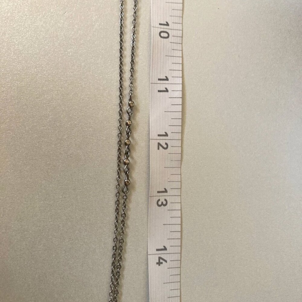 Vintage American Eagle Outfitters aeo Crystal Pendant Necklace Silver tone Chain - Picture 5 of 6